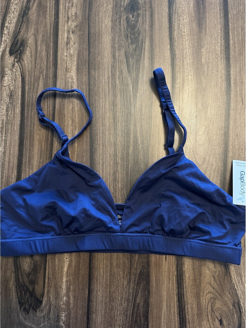 Gap Super Stretch Triangle Bralette Blue Women Size S NWT
